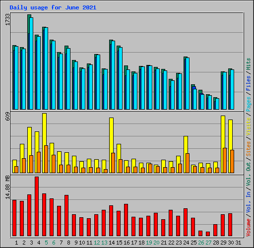 Daily usage for June 2021