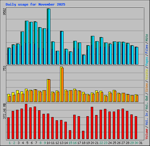 Daily usage for November 2025