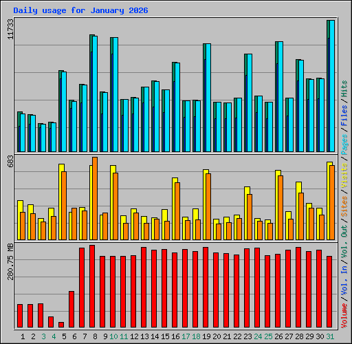 Daily usage for January 2026