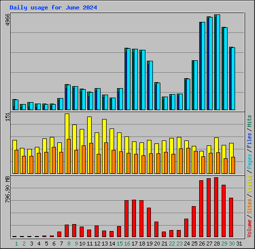 Daily usage for June 2024