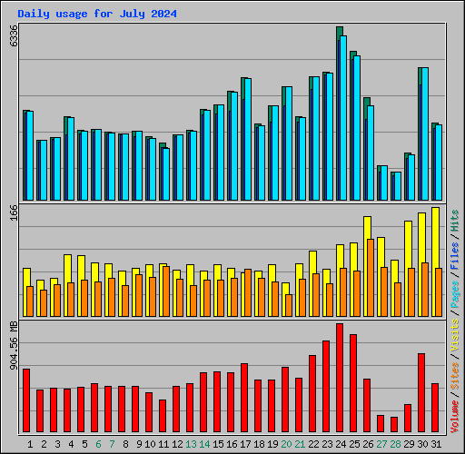 Daily usage for July 2024