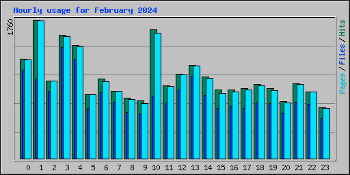 Hourly usage for February 2024