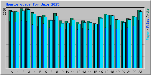 Hourly usage for July 2025