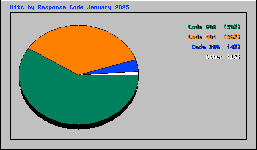 Hits by Response Code January 2025