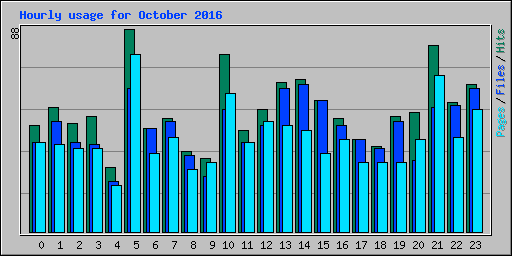 Hourly usage for October 2016