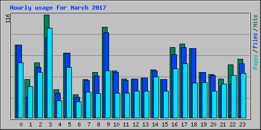 Hourly usage for March 2017