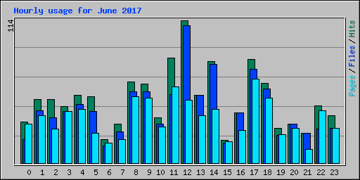 Hourly usage for June 2017