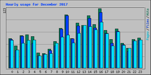 Hourly usage for December 2017