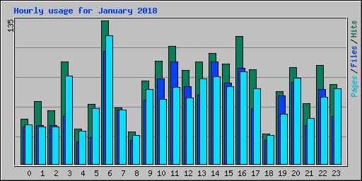 Hourly usage for January 2018