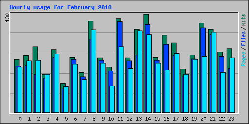 Hourly usage for February 2018
