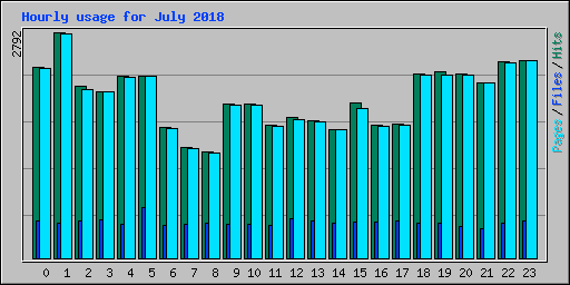 Hourly usage for July 2018