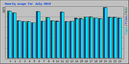 Hourly usage for July 2019
