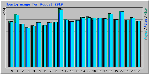 Hourly usage for August 2019