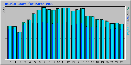 Hourly usage for March 2022