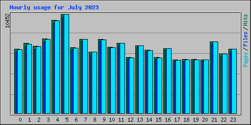 Hourly usage for July 2023