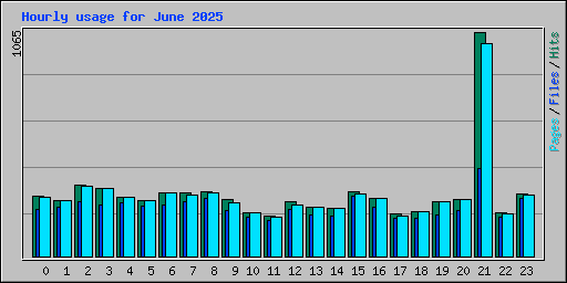 Hourly usage for June 2025