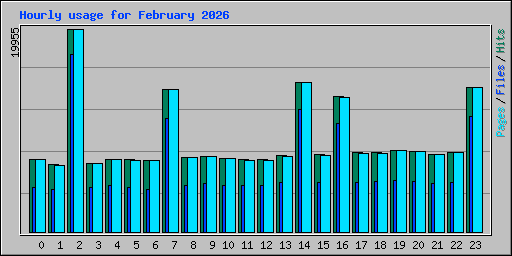 Hourly usage for February 2026