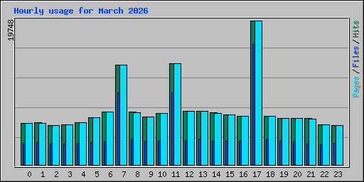 Hourly usage for March 2026